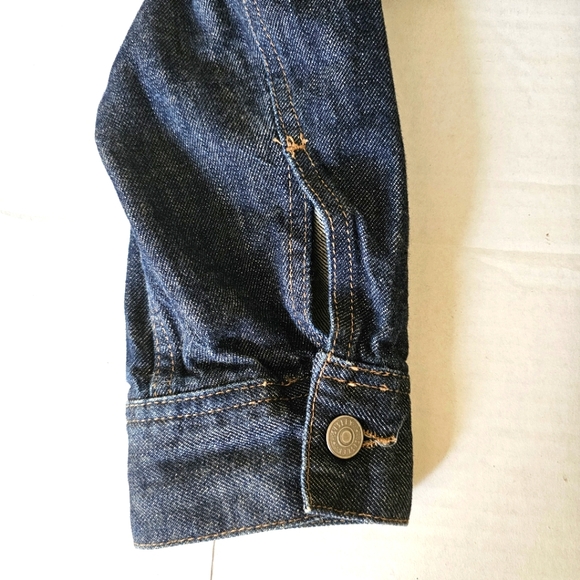 Sisley jean jacket size M denim blue button front trucker style Italy - Picture 6 of 11